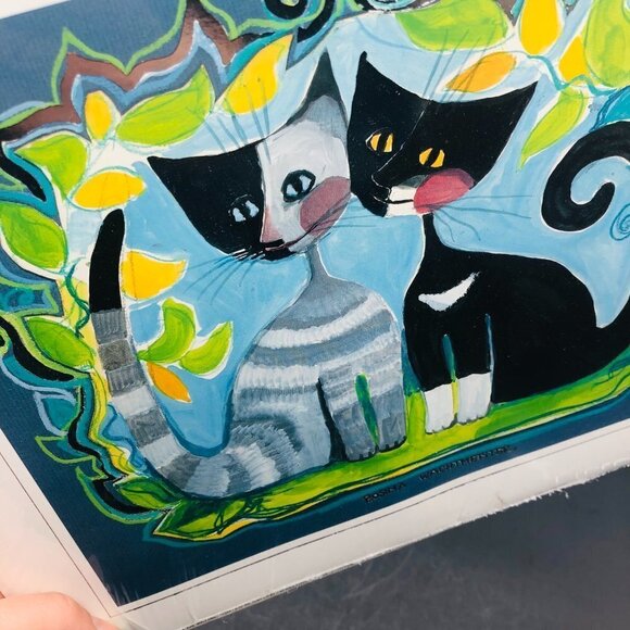 Vintage Rosina Wachtmeister 1993 Special Edition Duo Romantico Cat Foiled Litho - Picture 3 of 15